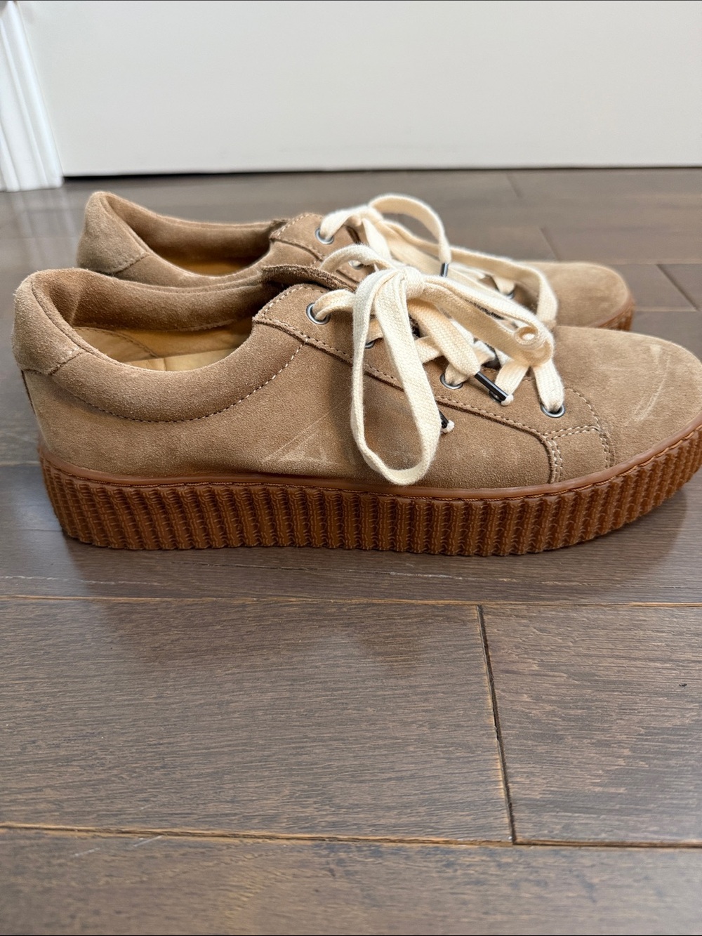 Splendid Tan Suede Platform Sneakers